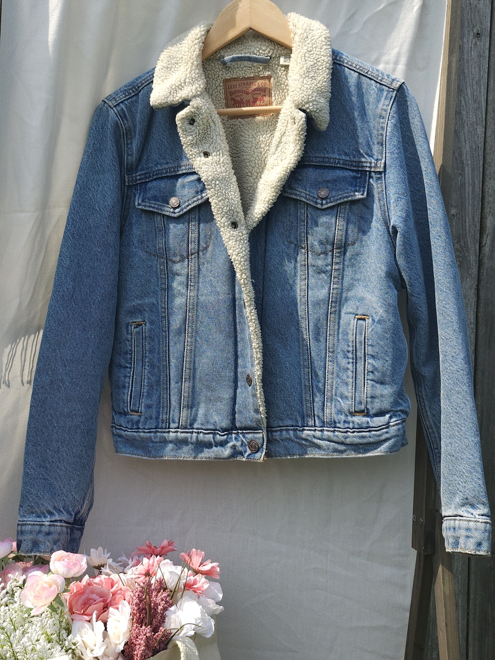 Levi's Women's Blue Denim Sherpa Jacket